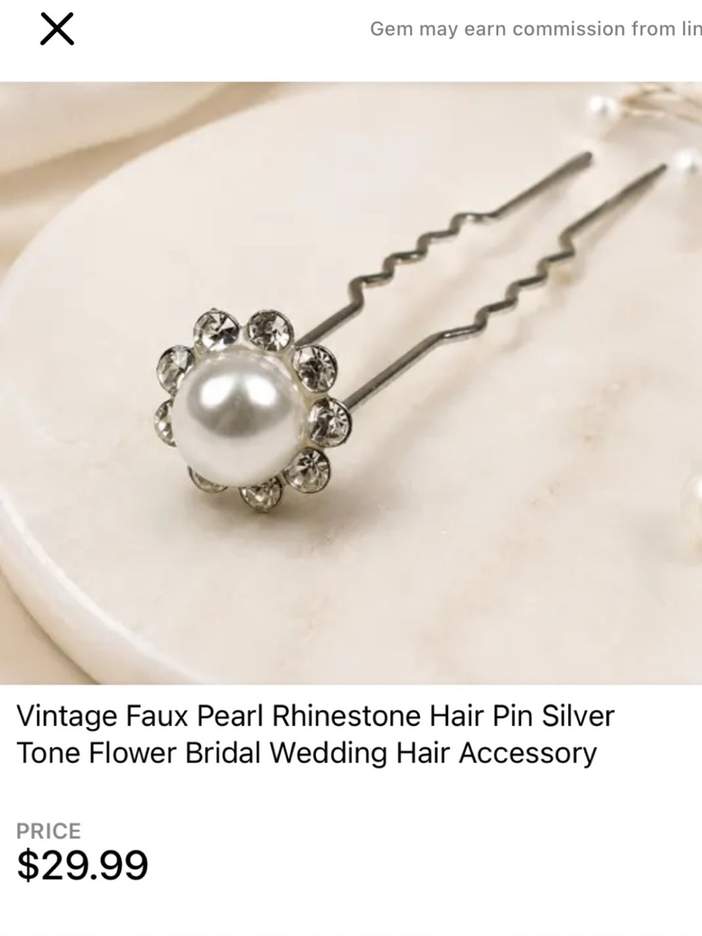 Pearl Floral Hair Pins - Set of 3